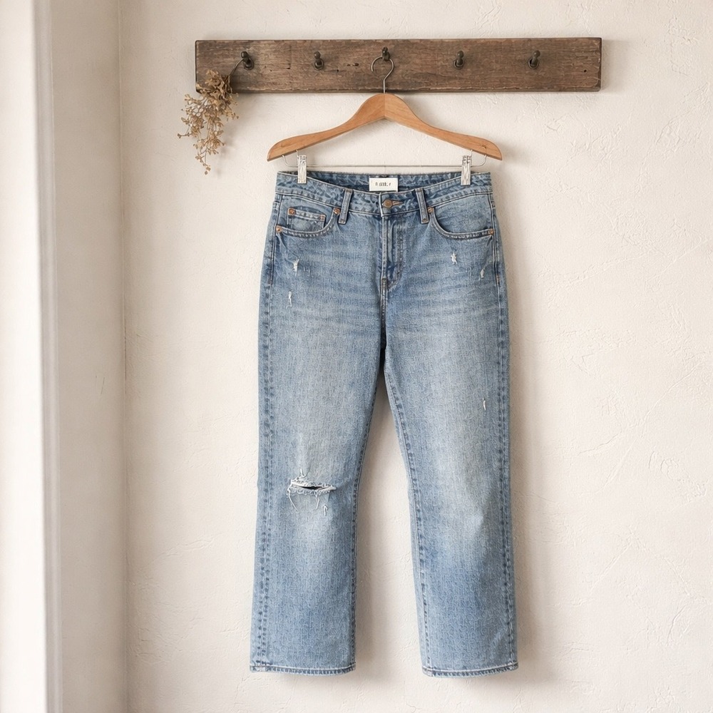 Pistola Lennon High Rise Straight Leg Distressed Light Wash Jeans Size‎ 27
